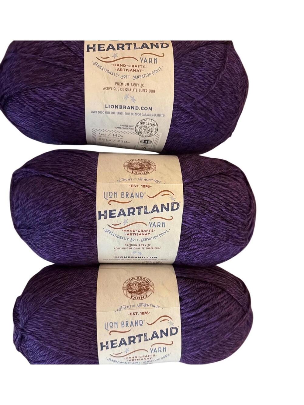 Lion Brand Heartland Yarn - Purple - 3 Skeins